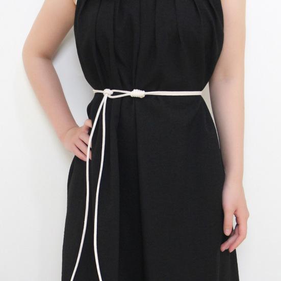 Imitation Leather Women Belt Versatile Solid Color Knotted Design Adjustable Waist Belt Shirt Dress Tops Accessories