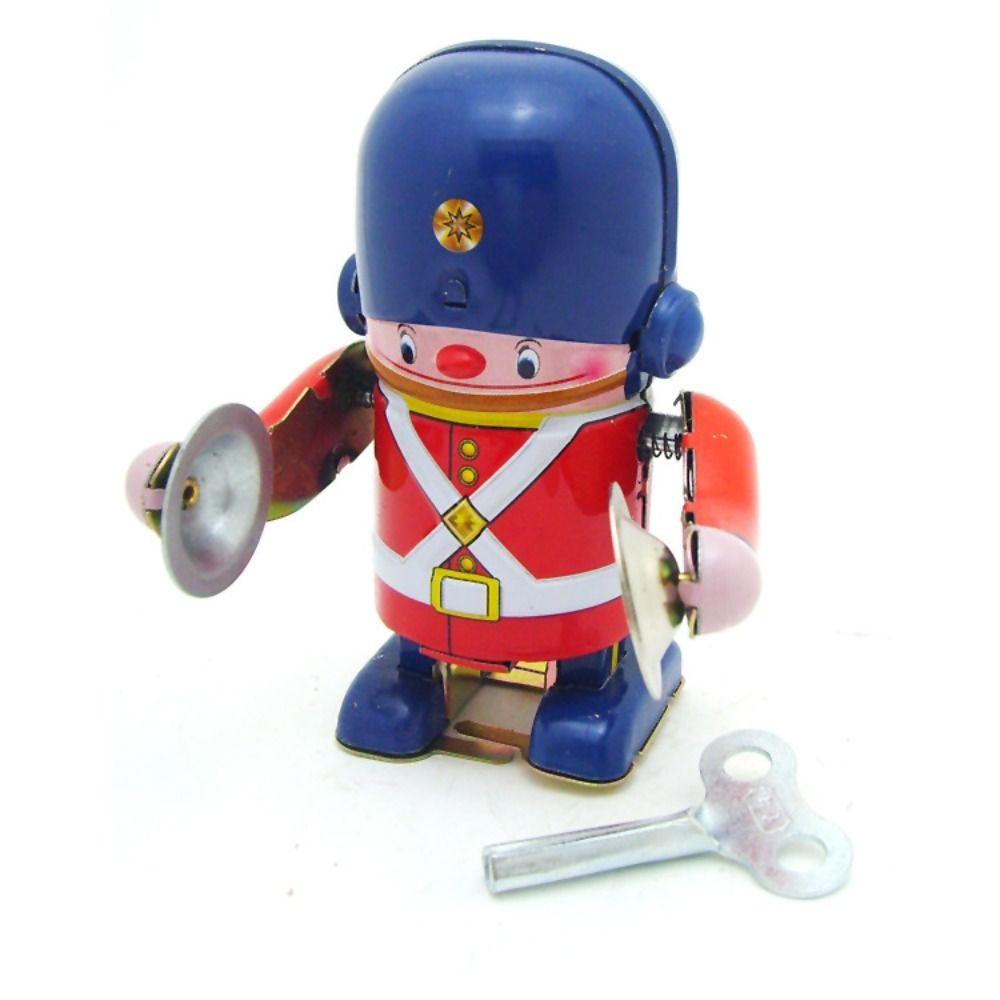 Drumming Robot Clockwork Walking Toy Retro Style Vintage Mechanical Clockwork  Christmas Gift