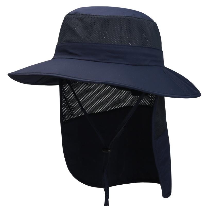 Outdoor sun hat Children's quick-drying breathable eaves sun protection bucket hat can store neck protection shawl hat