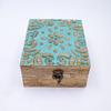 17.78 Cm Wooden Desktop Jewellery Box Keepsake Box Vanity Box In Turquoise Finish