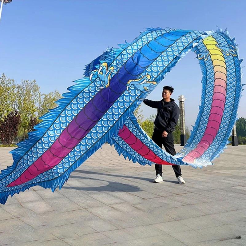 6/8/10m 3D Quadrado Fitness Dança do Dragão Vermelho Adulto Ano Novo Chinês Dança do Dragão Fita Adereços de Performance de Palco Liderando