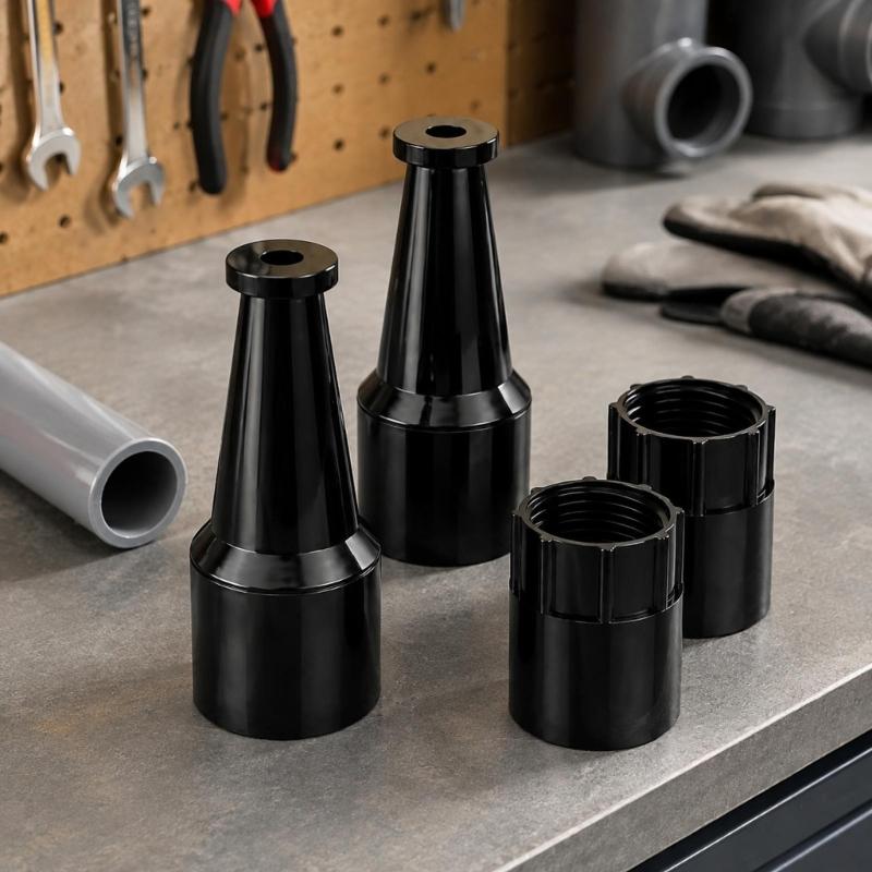 Pipe Boring Tool Adapter Set with Tapered Guide Tips and Threaded Couplers, 2 Sets for Guiding Water Pipe or Cable Through Soft Soil
