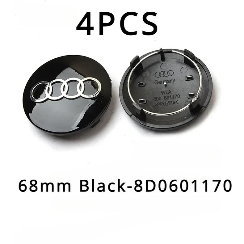 4P 60mm 61mm 68mm 69mm Per Audi Coprimozzi Cerchi in Lega CopriMozzo Tappini Neri 4B0601170/4B0601170A Accessori