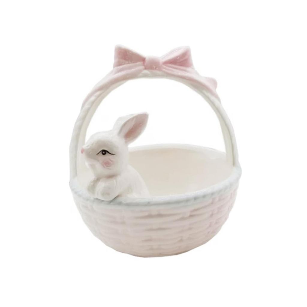 Ceramic Rabbit Easter Basket Porcelain Bunny Bowls Party Supplies Tableware Animals Ornaments Candy Serving Bowls Holiday Gift