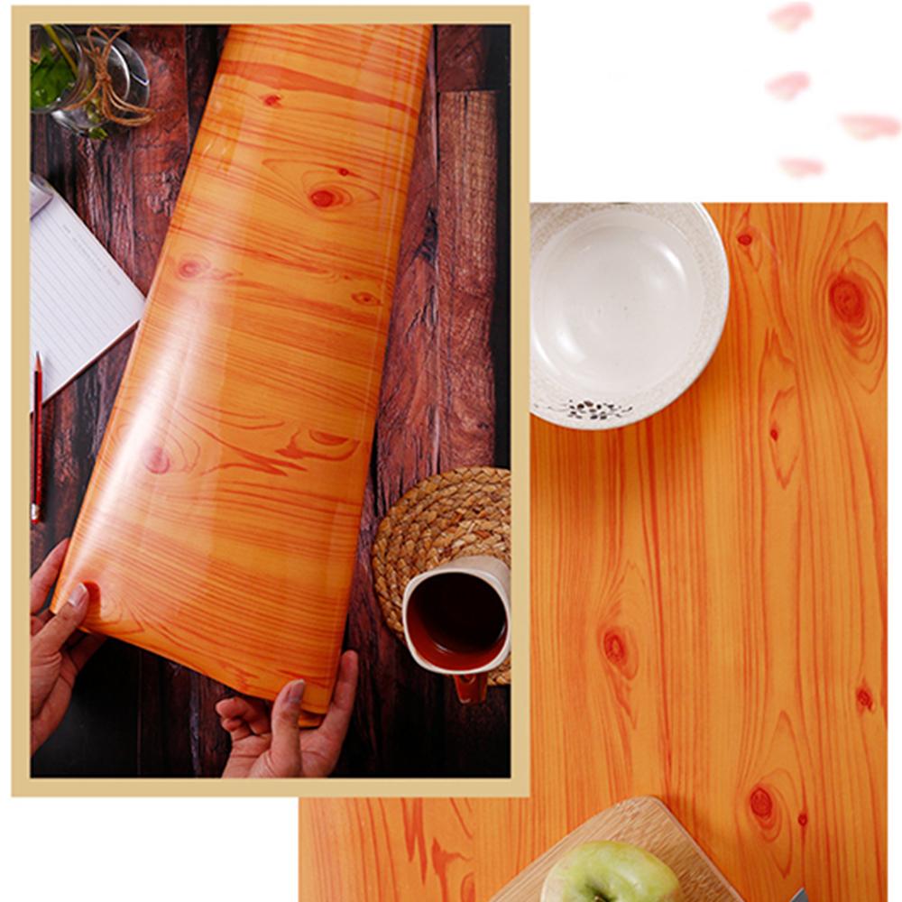Thickened Wood Grain Self Adhesive Wallpaper Waterproof Wardrobe Tabletop Furniture Refurbished Adhesive Wallpapers 3D
