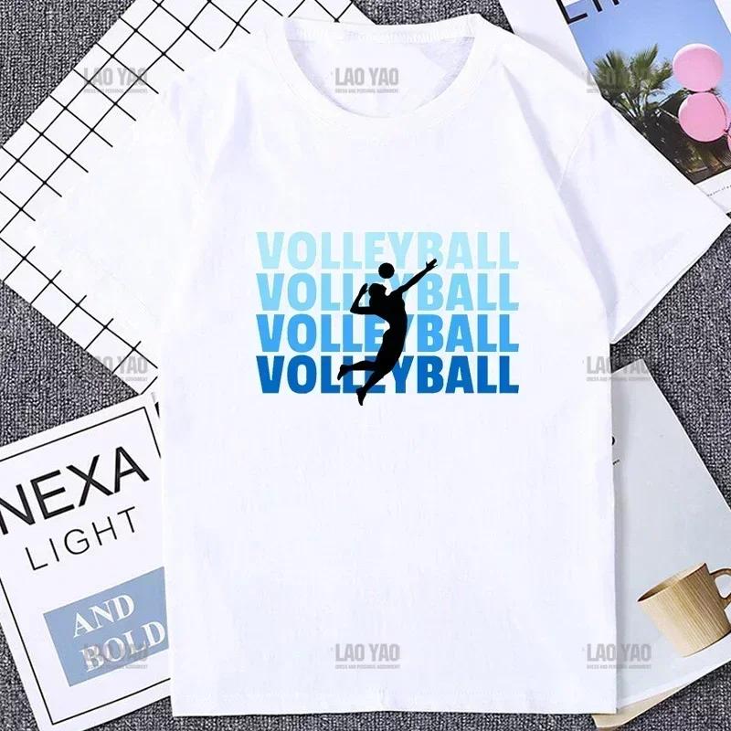 Farbenfrohes Volleyball Kurzarm Damen T-Shirt Harajuku Niedlich Bunter Ball Print Bequemes Herren T-Shirt Lässige Mode Lockeres T-Shirt