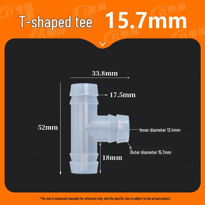 High-Temp Resistant Plastic Hose T-Connector, Quick Connect Fish Tank Accessory, PP Material