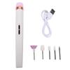 Electric Nail Drill Machine 4 Speeds USB 5 In 1 Nail Polish Remover Nail File Kit with LED Light White