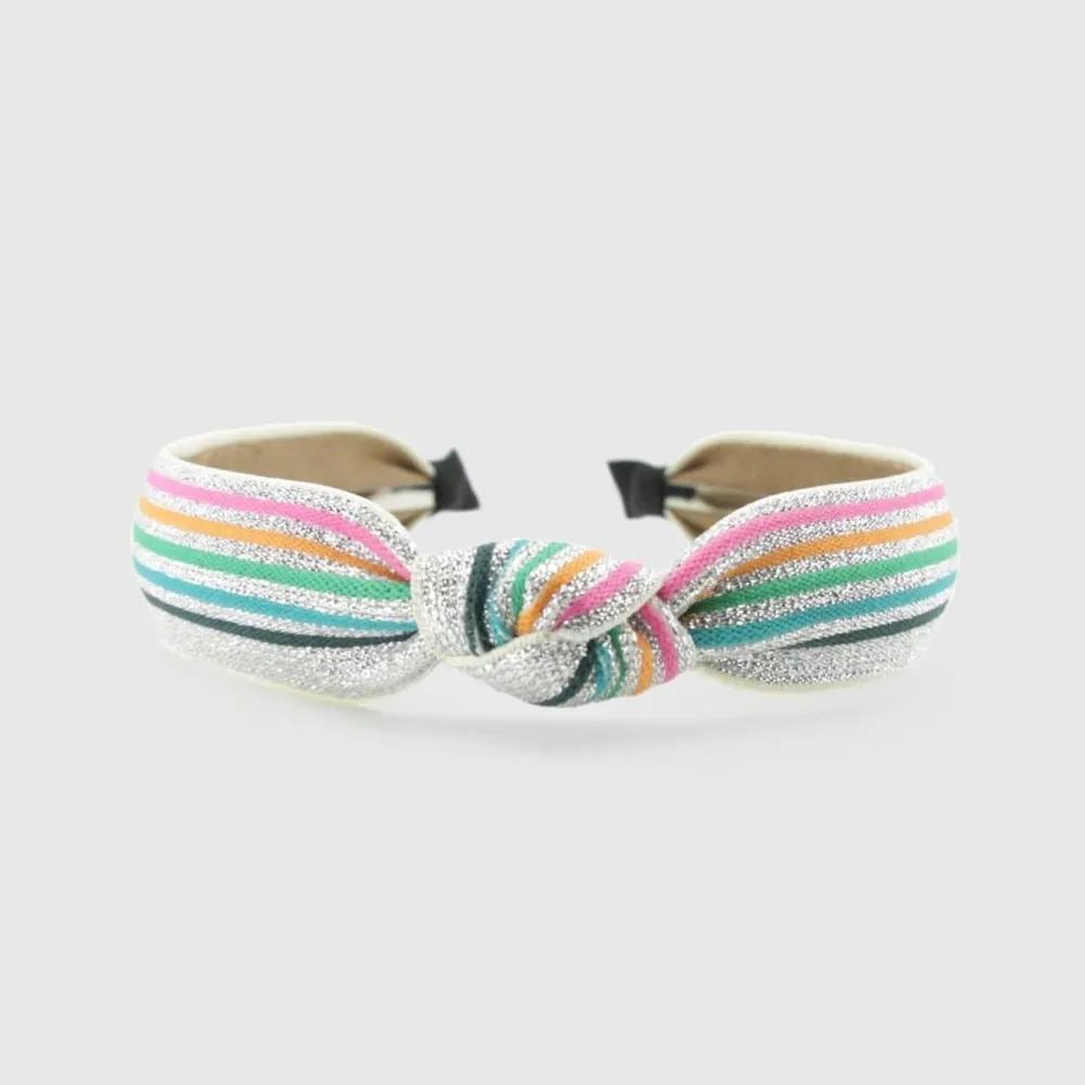 Lara Twinkle Stripe Knot Hairband Silver LALAH086 3306026