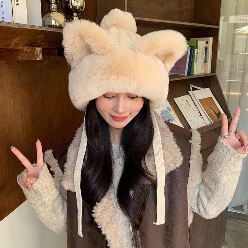 Miling Women s Korean Style Plush Winter Beanie