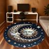 1pc Moon Sun Round Chair mat office Area Rug - Non-Slip, Floor Mat for Office, Bedroom, and Indoor Decor p127132