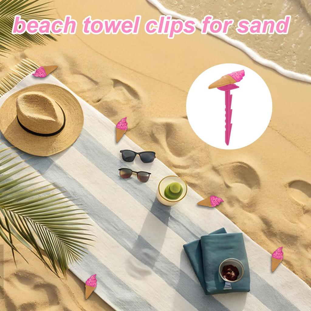 Chair Towel Clips 4 Pieces Beach Towel Sand Pegs Sand Pegs For Park Music Festivals Family Gathering Picnic Festival Sports