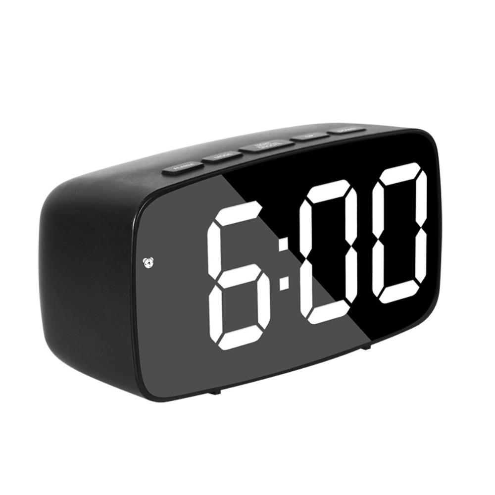 12/24H Display LED Desk Clock Temperature Display Mirror Digital Alarm Clock  Desktop