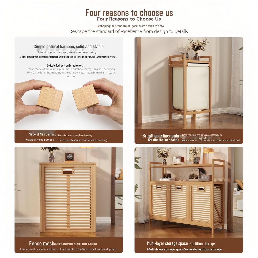 Multi-layer Bamboo Storage Cabinet for Bedroom: Toy and Clothes Organizer, Drawer and Shelf Unit