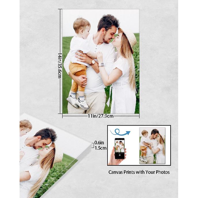 Personalized  Canvas Wall Art,  Canvas Prints with Your Photos for Living Room, Bedroom, Wedding Pet Baby Family Photo Framed Wall Art, ized Photo