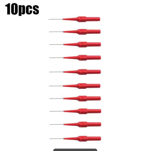 1/2pcs Aiguille de Perforation d'Isolation Sondes de Test Multimètre Non Destructives Rouge/Noir 30V-60V Pour Fiche Banane