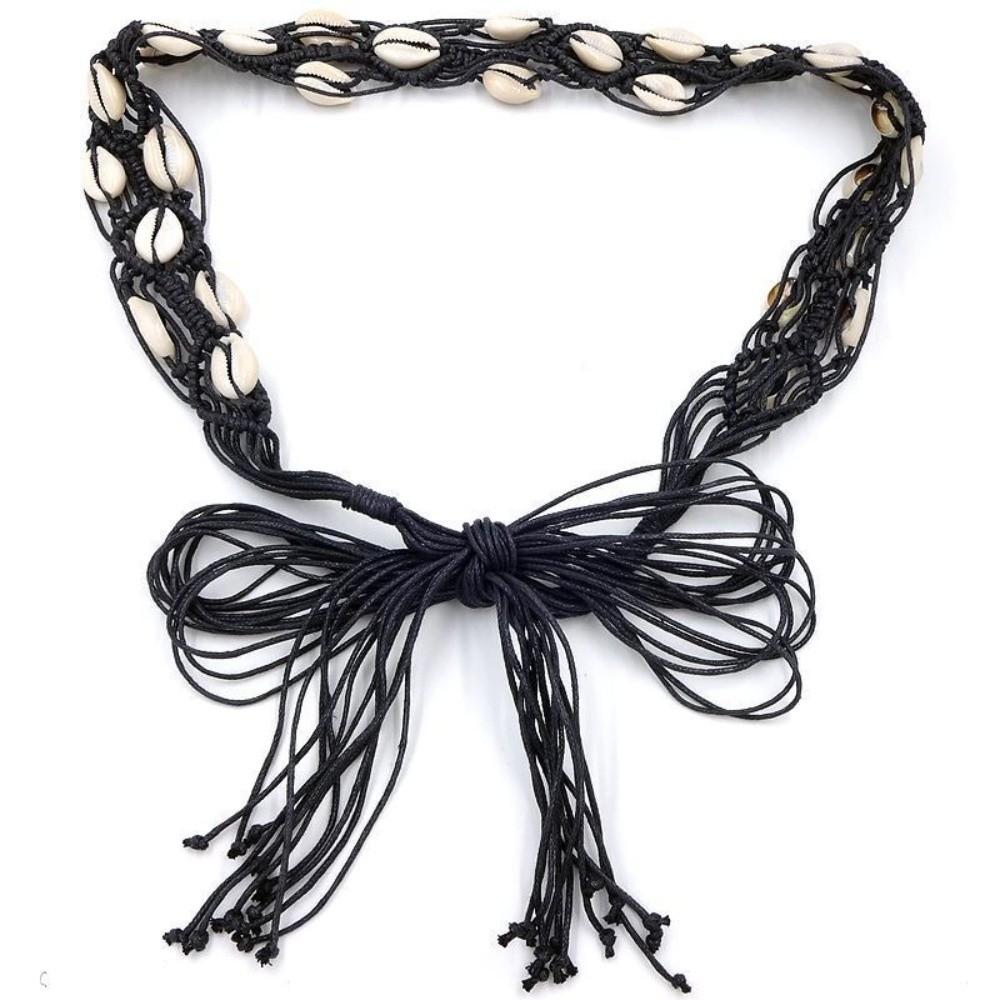 Small Shell Waist Chain Hollow Tassel Cotton Waistband New Dress Accessories Women
