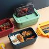 Three-Compartment Bento Lunch Box with Cutlery