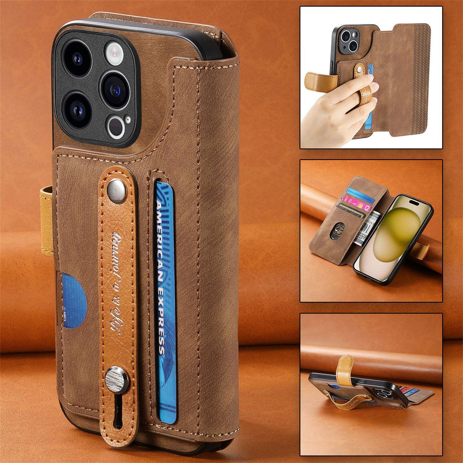 

Подходит для iPhone16 Pro Max, чехол для мобильного телефона, универсальный, устойчивый к падениям, защитный чехол-раскладушка Ins Wind для Apple 15/14 iPhone 16 (large hole) дубильная кора