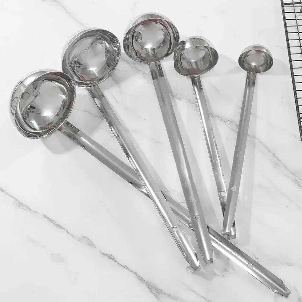 1pc Stainless Steel Ladle Soup Long Handle Ladle For Kitchen Cooking Soup Sauce 30/60/90/120/150/180ml