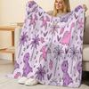 High-Density Plush Dinosaur Theme Flannel Fleece Blanket – Soft, Warm, Cozy for Home, Christmas & Halloween