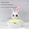 Creative Ceramic Rabbit Soap Dish - No Water Accumulation for Hotel Bathroom or Washbasin