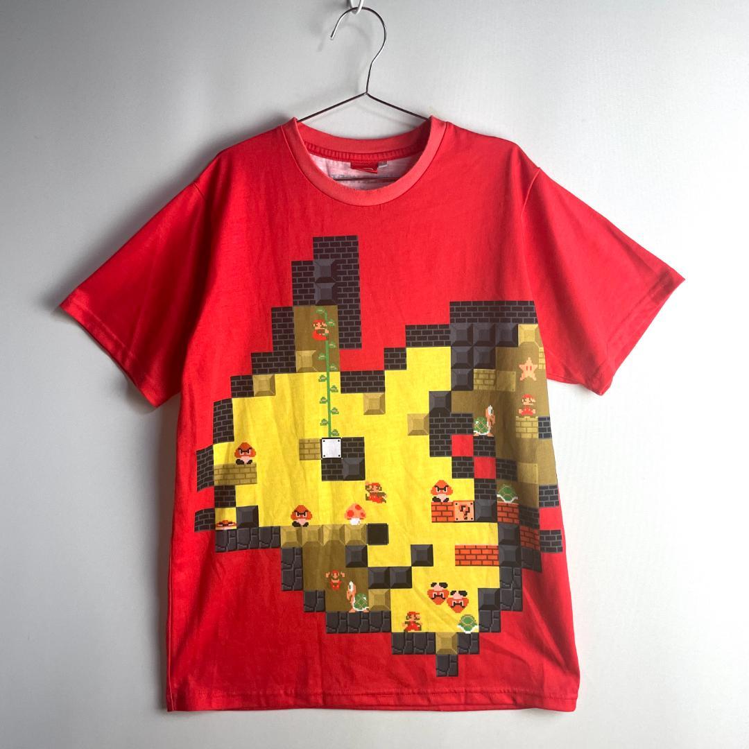 

[USED] Mario Pokemon Pikachu T-shirt Pokemon Center Shibuya 8BIT