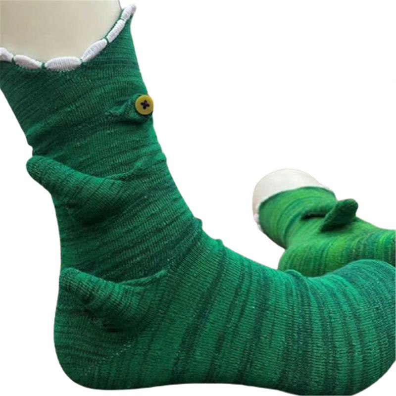 1 Pair Knit Crocodile Socks for Women/Men Creative Animal Shape House Sleeping Ankle Socks Winter Warm Supply Indoor Floor Wear
