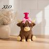 Empty Pump Bottle Highland Cow Soap Dispenser, Pink Bow Cattle Refillable Hand Dispenser Bottle, Plastic for Bathroom, Housewarming Gift Bathroom