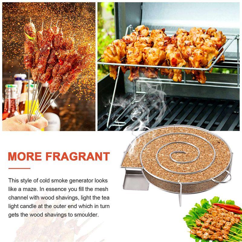 Dobry Generator Dymu Zimnego Do Grilla BBQ Lub Wędzarni Pył Drzewny Gorące I Zimne Wędzenie Łososia Mięsa Palenie Stal Nierdzewna Gotowanie Narzędzia BBQ