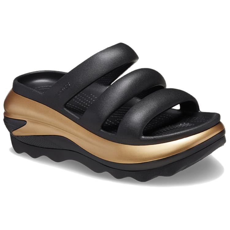 Crocs Comfortable Fashion Slip-On Sandals Women Footwear Black Gold 210459-072
