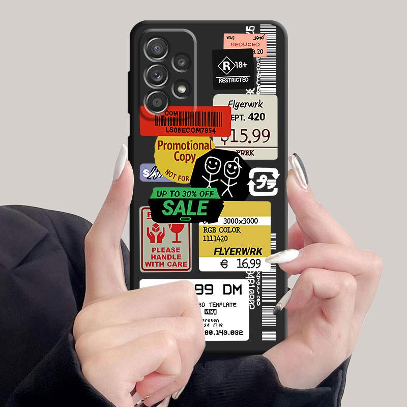 Case for Samsung Galaxy A71 A32 A53 A32 A51 A13 A21s A12 A50 A52 4G 5G A02s Celular Street Punk Design Black Original Fashion