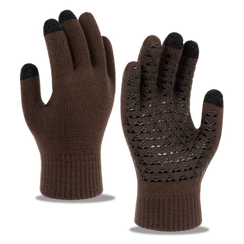 Exclusive Knit Touchscreen Gloves Couples Winter Fleece Lined Thick Warm Anti-Slip Gloves
