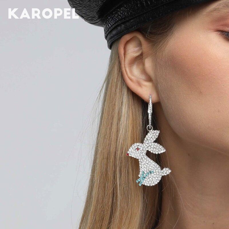 

Простые серьги-капли с цветным кроликом и цирконием для женщин, свадебные, помолвочные, вечерние, модные ювелирные изделия, подарки