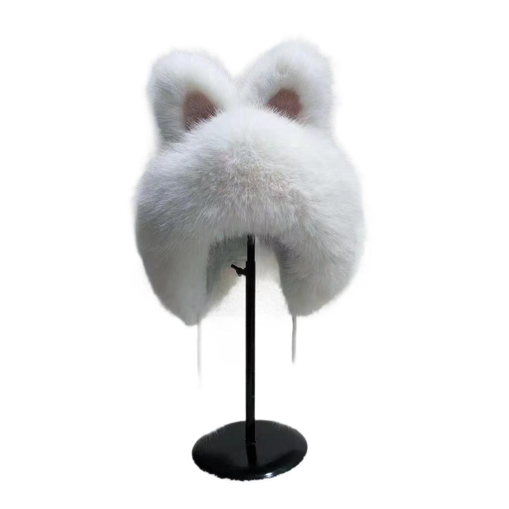 2025 Winter Women's Plush Earmuff Hat with Cute Rabbit Ears - Thick, Cold-Proof, and Windproof Fashion Trend