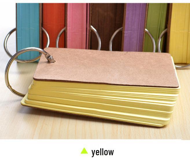 DIY Portable Flashcards: Blank Cards with Ring for Handwritten Memorization