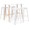 Day and Night - Day and Night High Table and Bar Stools 5 Pieces White