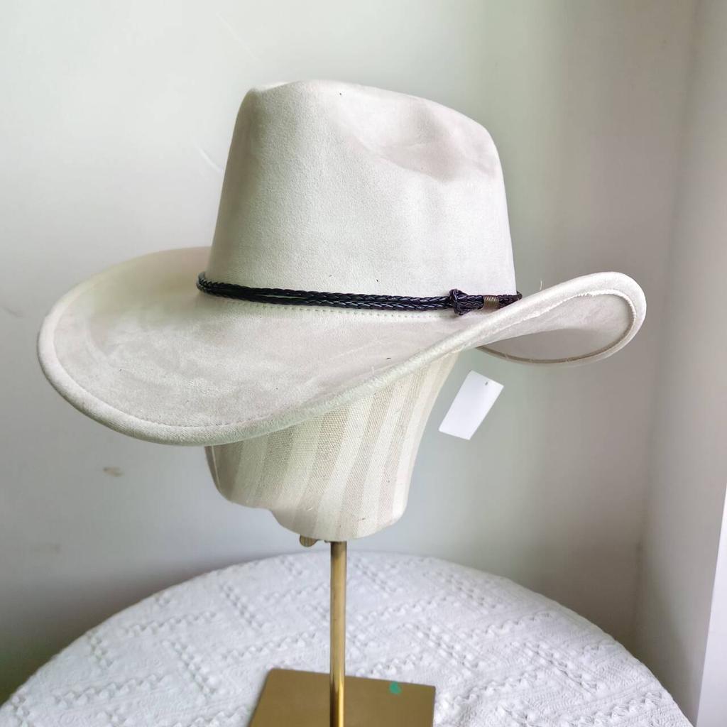 Western Cowboy Hat Imitation Leather Accessories Men and Women Jazz Cowboy Hat Wide Brim Suede Fedora Hat Wide Brim Hat Men2026