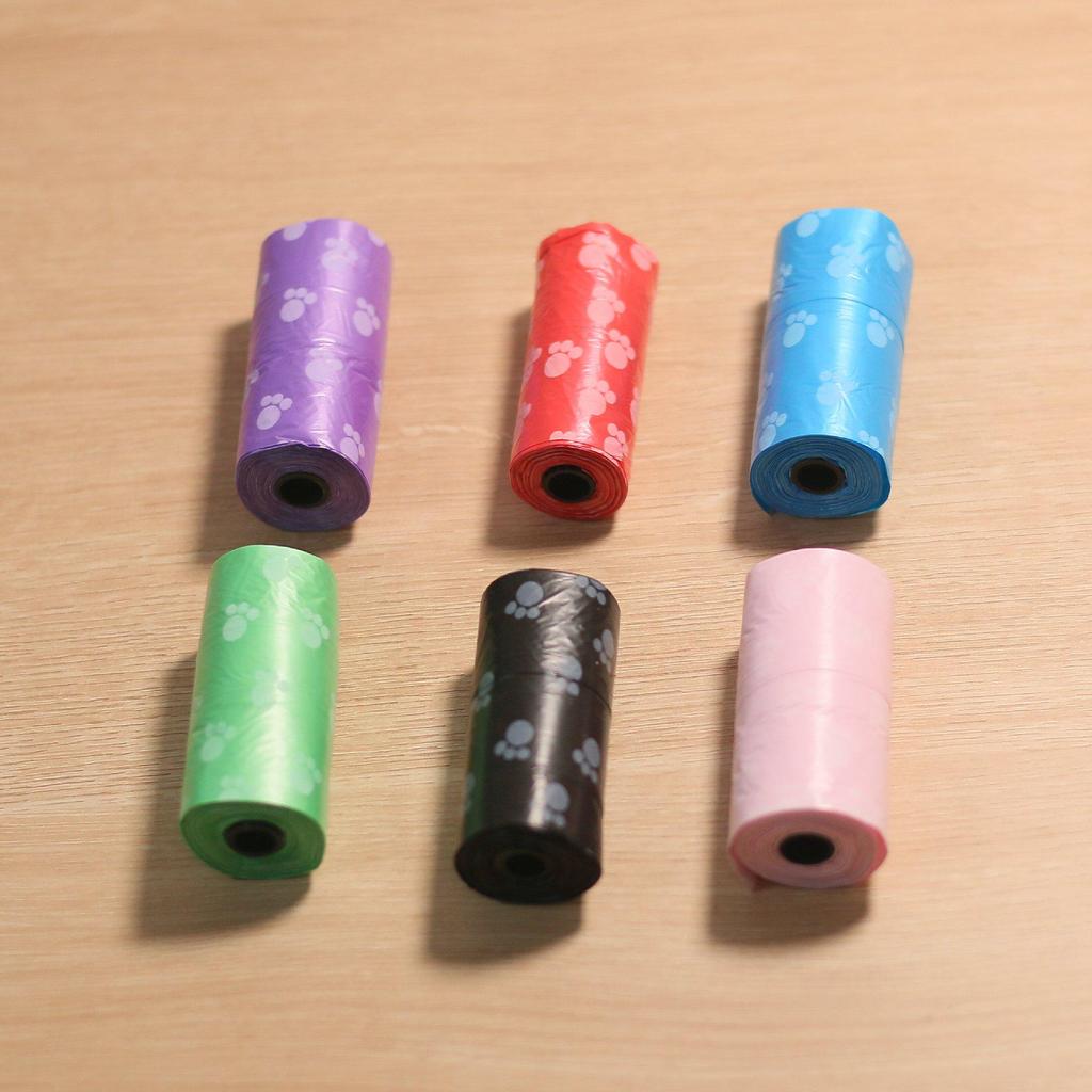 Portable Dog Poop Bags for Outdoor Walking - Printed Waste Scooping Bags