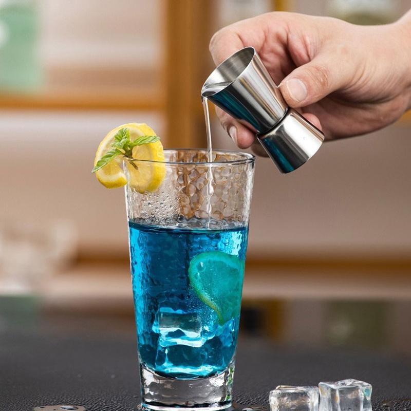 Stainless Steel Ounce Cocktail Whiskey Jigger Dual Shot Drink Alcohol Measure Cup Bar Gadgets Cocktails Accessories JBGJ02