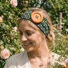 Dopamine Color Elastic Head Wrap Large Button Yoga Hairband Fashionable Polka Dot Headband  Daily