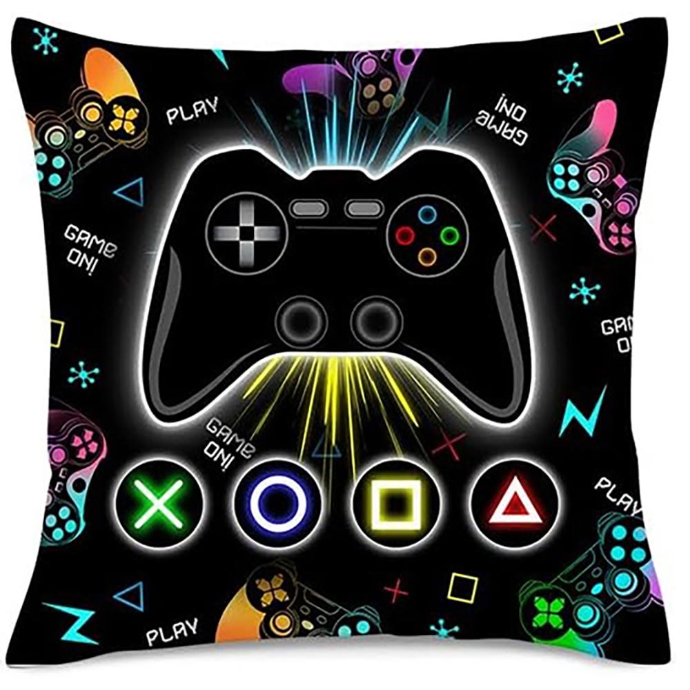 Colorful Game Controller Pillowcases For Gamers' Delight ,,Sofa And Chair Cushion Covers, Home Bedroom Room Decoration