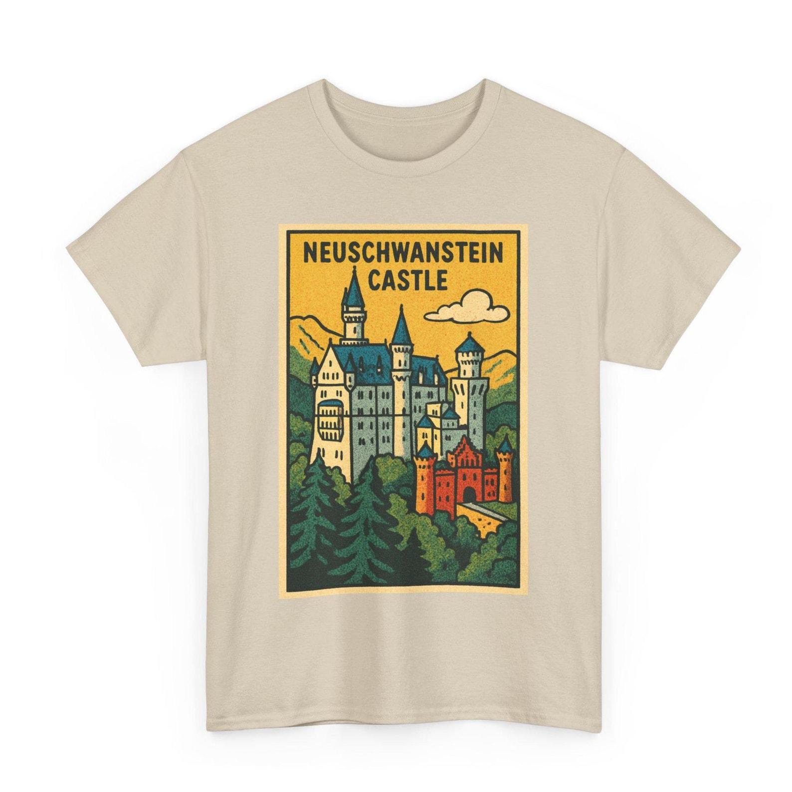 Neuschwanstein Castle T-Shirt: Retro Comic Style Germany Landmark Tee XL