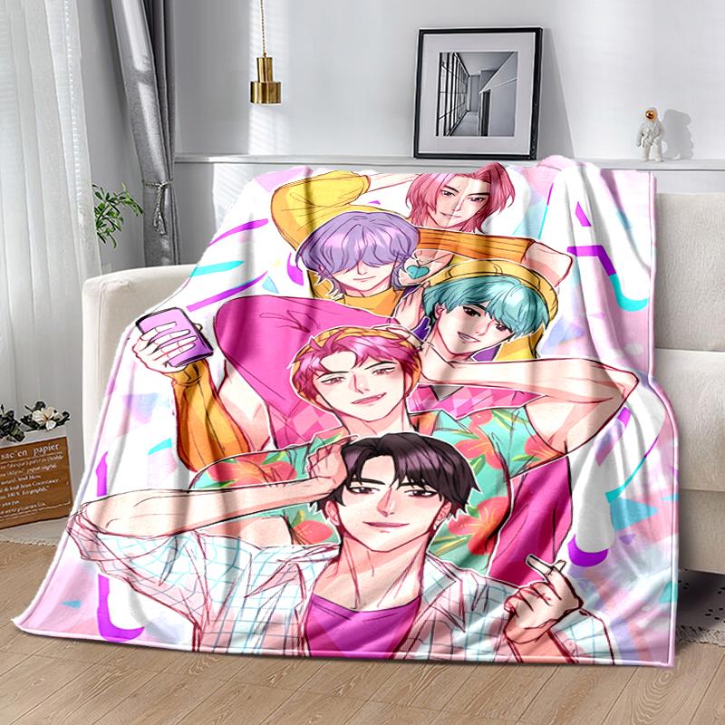 1pc Blanket K-Pop Demon Hunters Print Design, Lightweight Blanket for Sofa, Bed- Soft &Warm, Gift for All Seasons like Christmas, Halloween