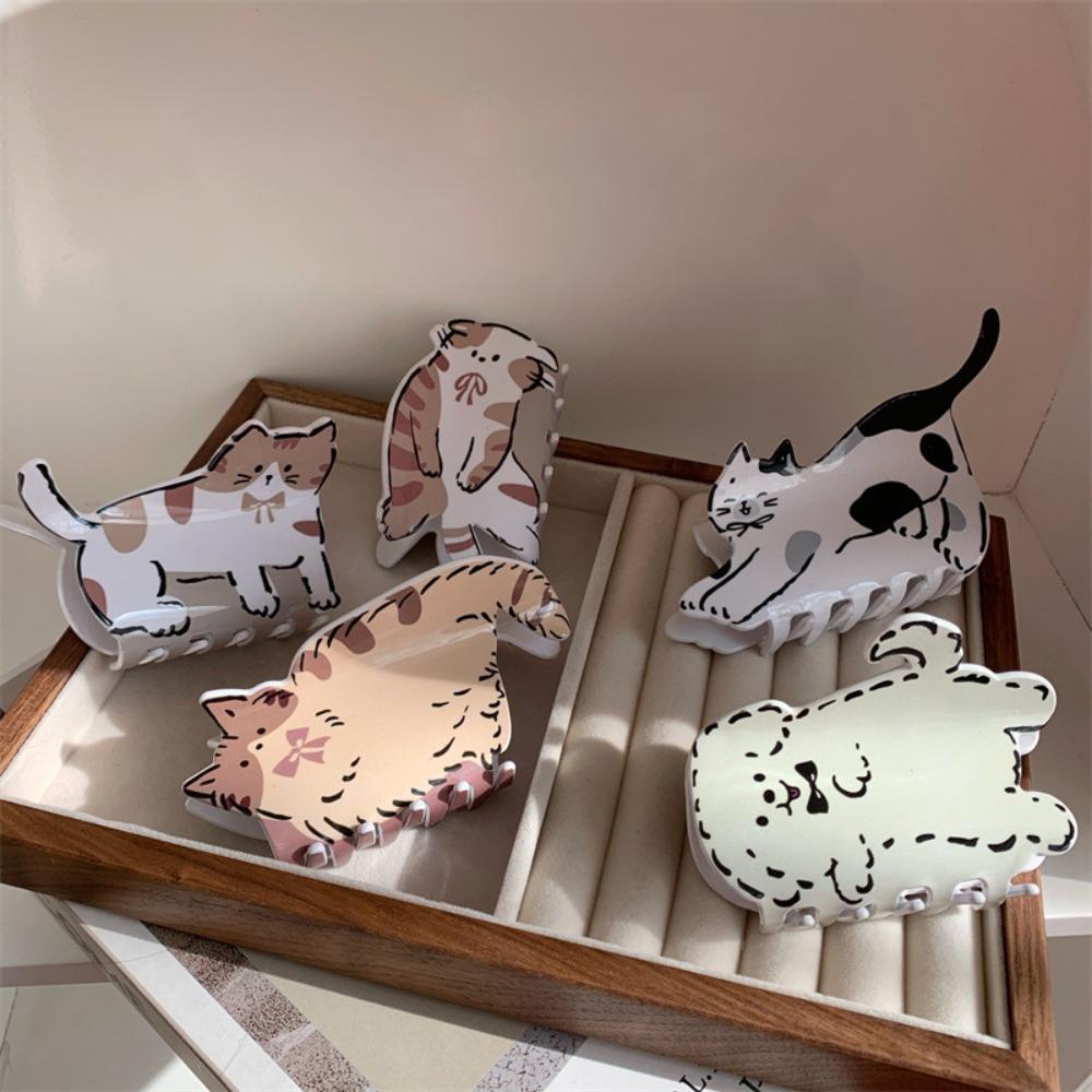 

Ацетатный мультяшный животное, кошка, захват, украшение, коготь для волос, прочный зажим для волос в форме акулы