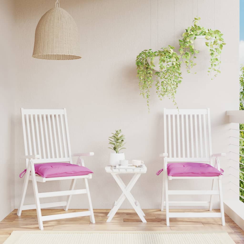 Chair Cushions 2 Pcs. Pink 40x40x7 cm Fabric