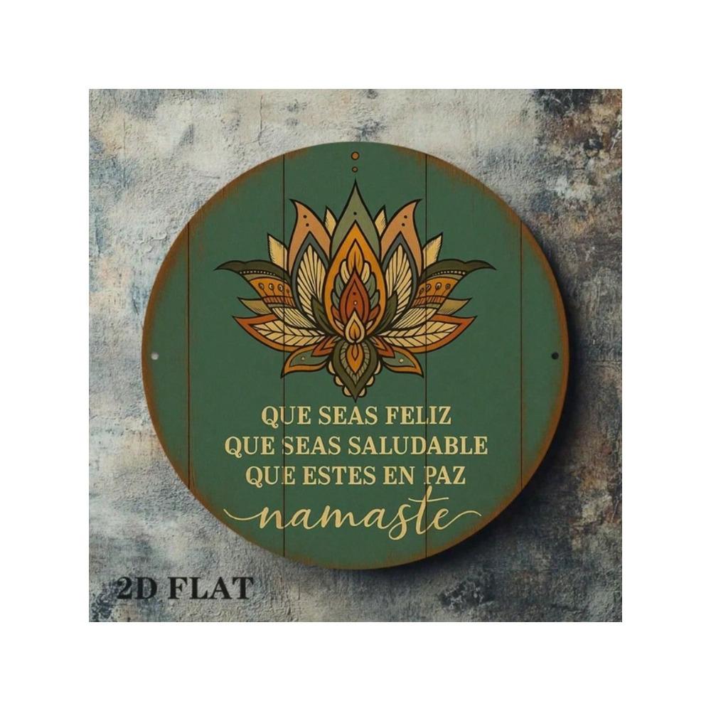 Vintage Round Metal Sign Happiness and Health Wall Art for Living Room Decor