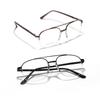 Glasses Half Frame Metal Double Beam Square Glasses Frame Male Saddle Nose Pad Commuting Simple Flat Glasses Female