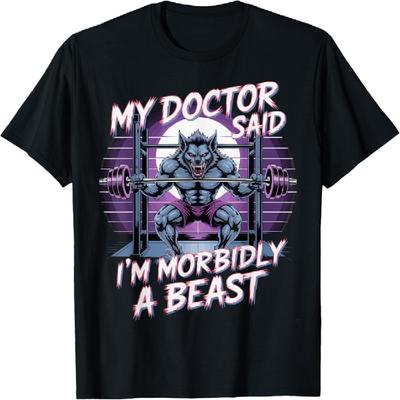 Lustiges Werwolf Muskel-T-Shirt für das Fitnessstudio