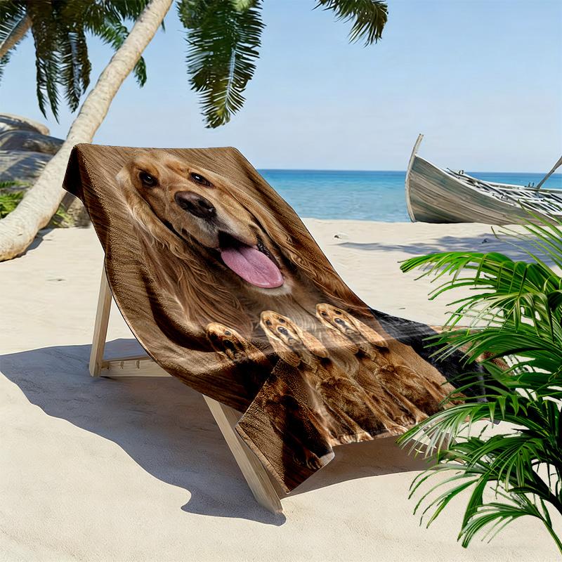 Serviette de plage imprimée Cocker Américain, Grande Serviette Douce à Séchage Rapide pour Plage, Camping, Natation